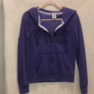 PINK full zip up hoodie
